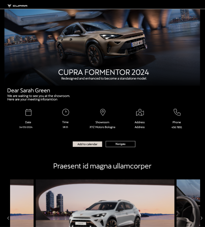 Cupra - Schedule Meeting