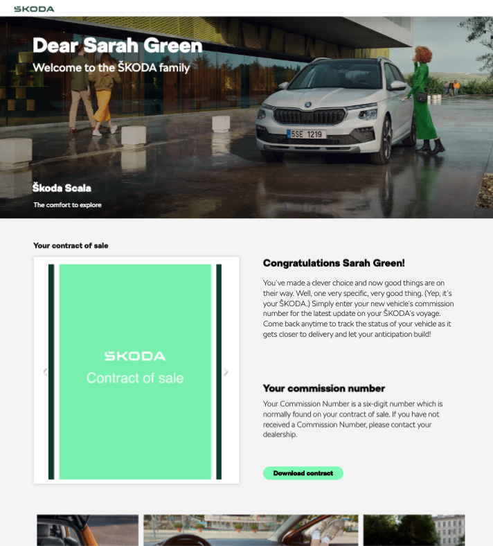 Skoda - Congrats For Your Order